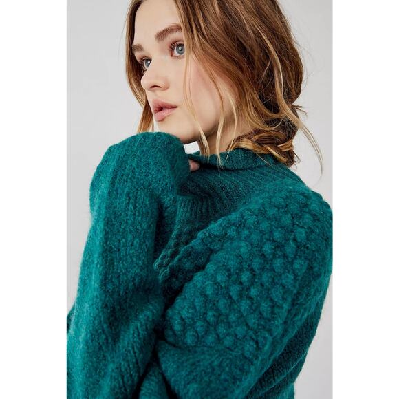 Free People Bradley Textured Pullover Sweater in Alpine Heather, size XL, NWOT - Picture 4 of 13